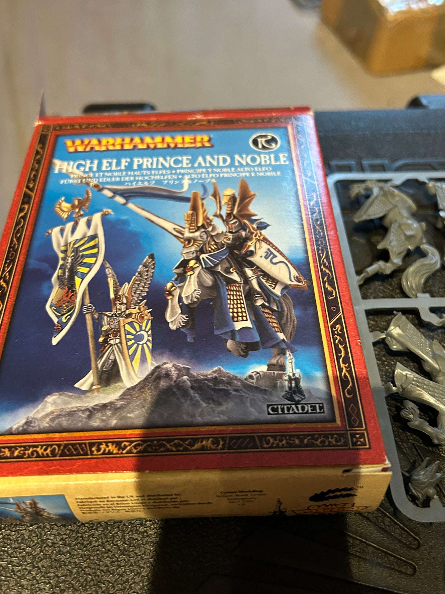 Warhammer fantasy high elf prince on horse on Sprue (Noble with banner has been removed and is not included)