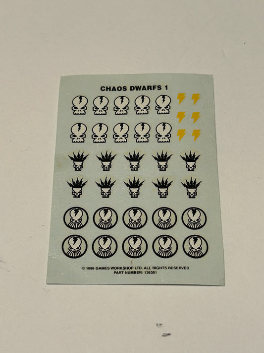 Chaos Dwarfs Transfer Sheet 1 Warhammer Old World Chaos Dwarf Games Workshop (5 available)
