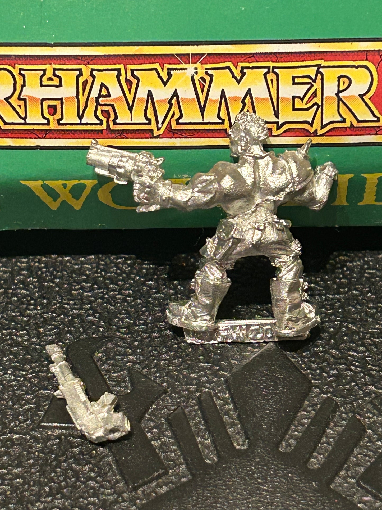 Necromunda Goliath ganger with stub pistol and autogun