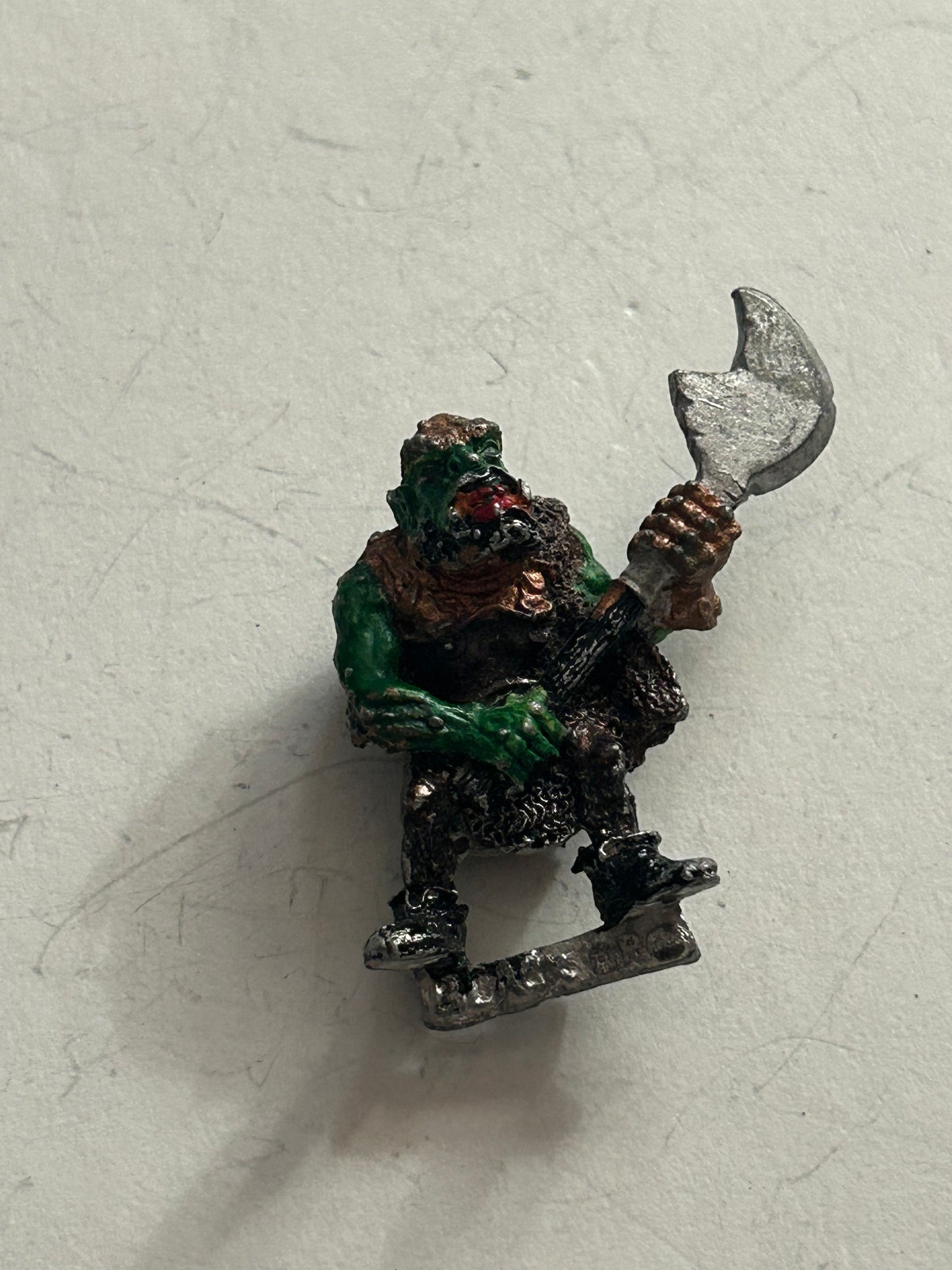 Iron claw orc with halberd warhammer fantasy orcs and goblins