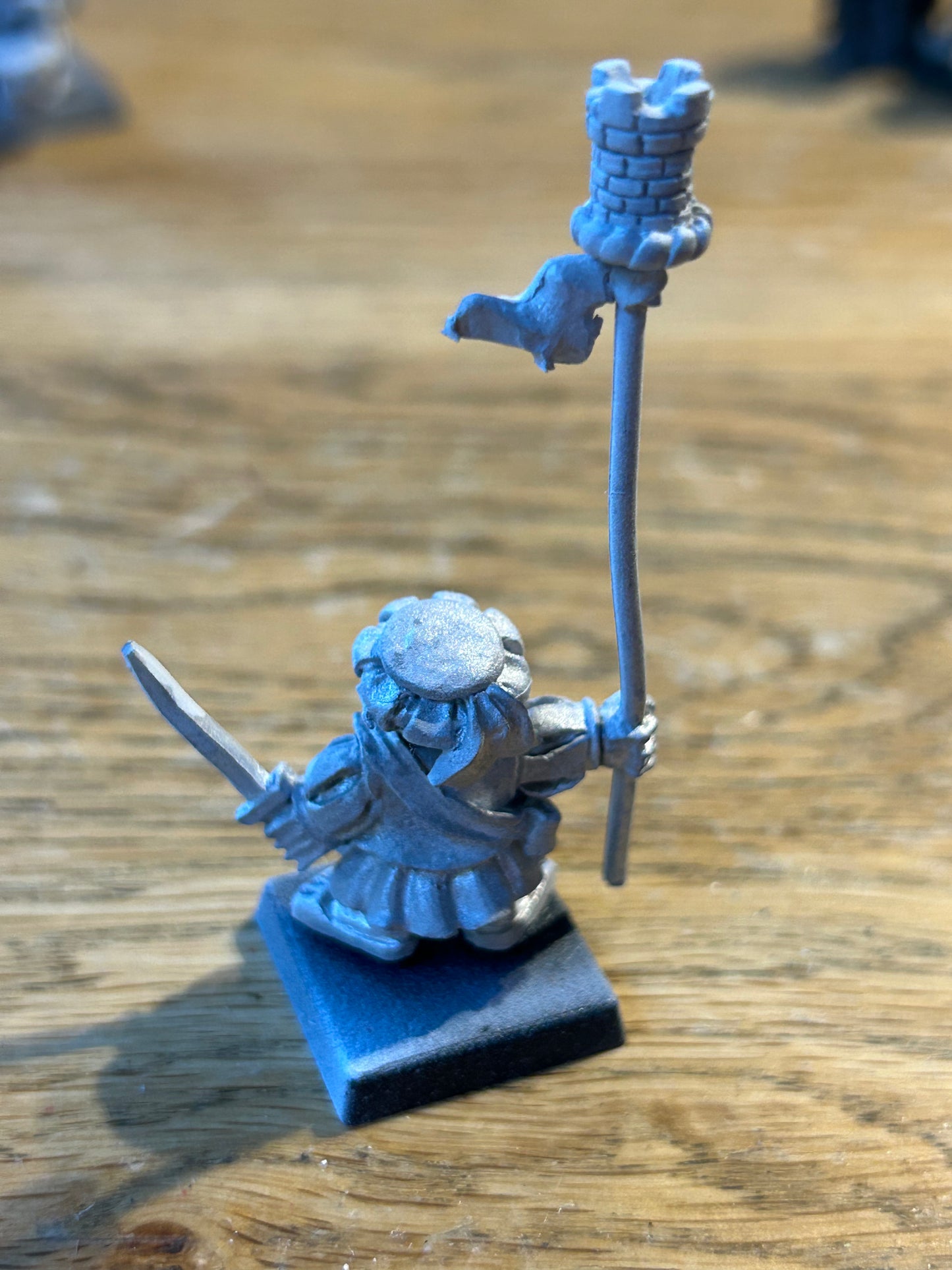Assault group landsknecht style dwarf militia command standard bearer
