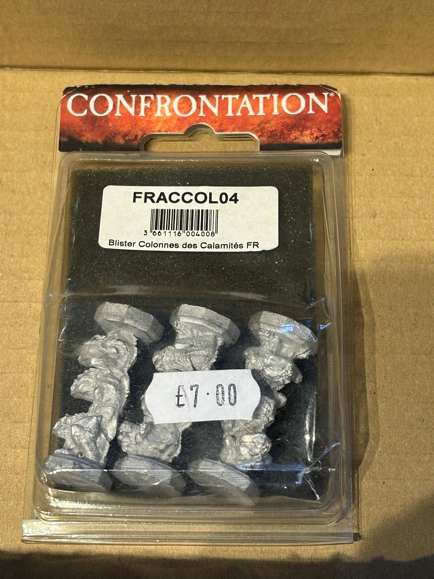 Confrontation columns of calamity sealed blister