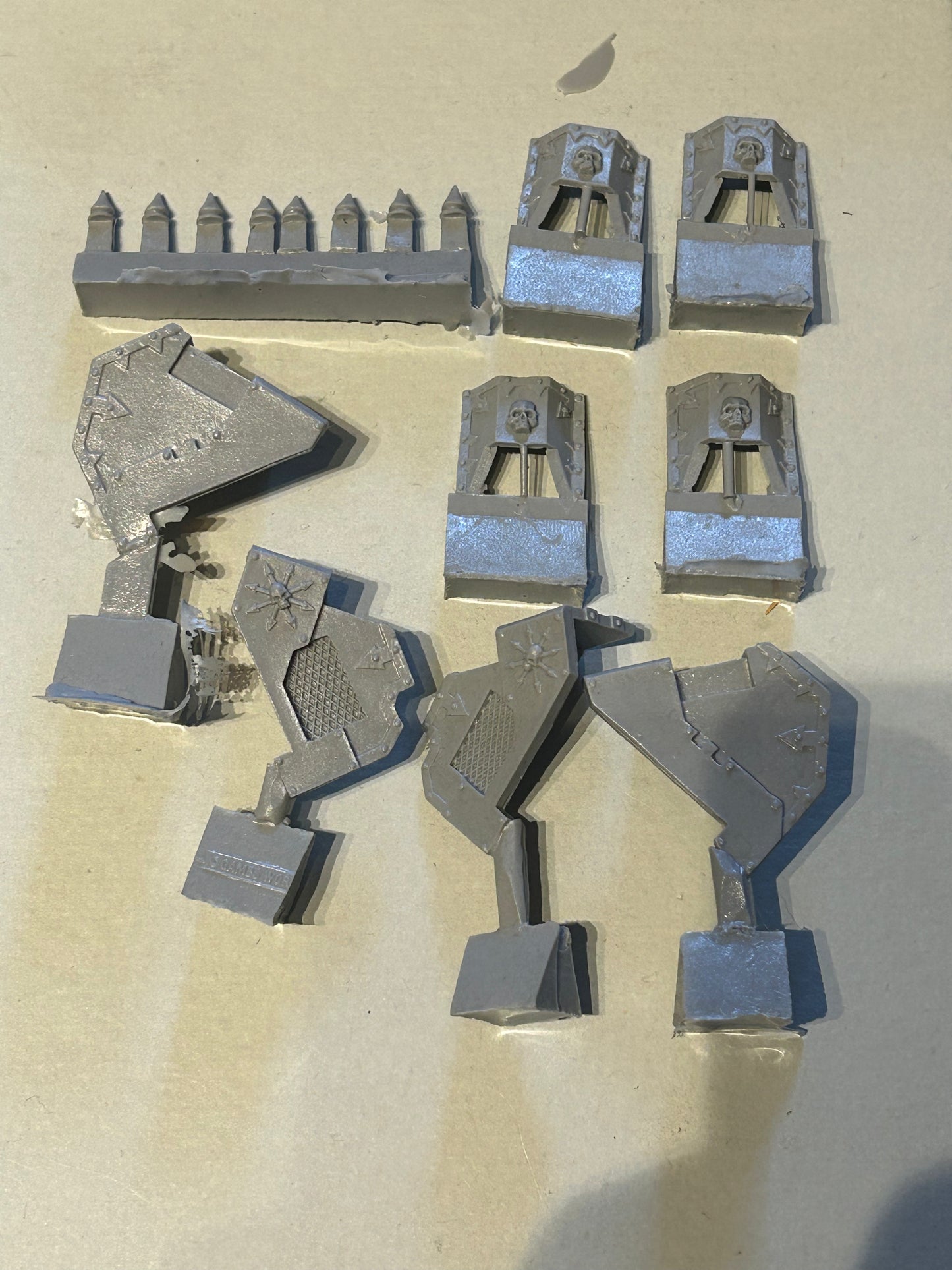 Forge world chaos rhino reinforced rhino conversion kit and rhino (one kit is mostly still on Sprue with two bits used, alongside a second kit I believe that has been used to)