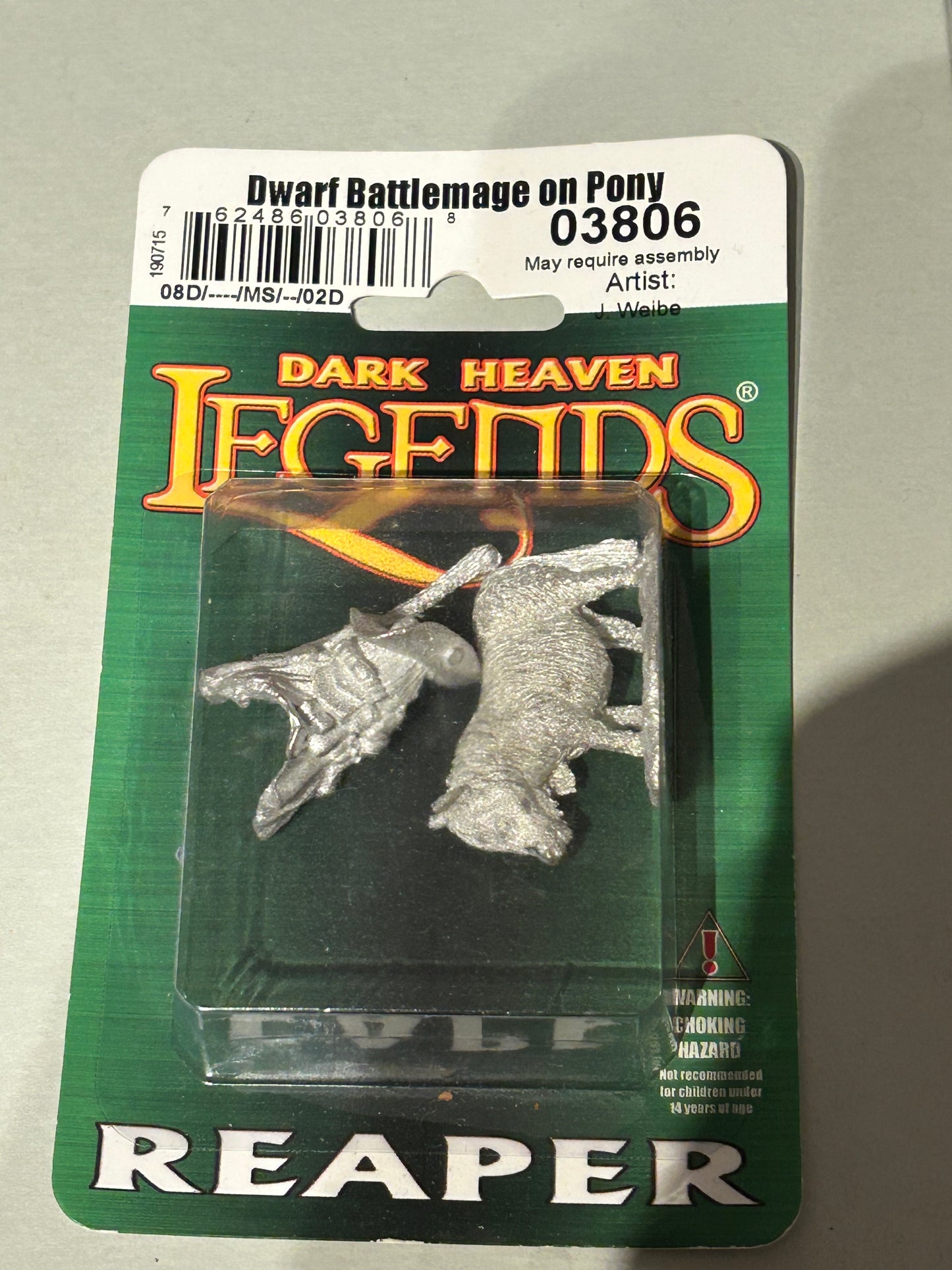 Reaper miniatures dwarf battle mage on pony new in blister