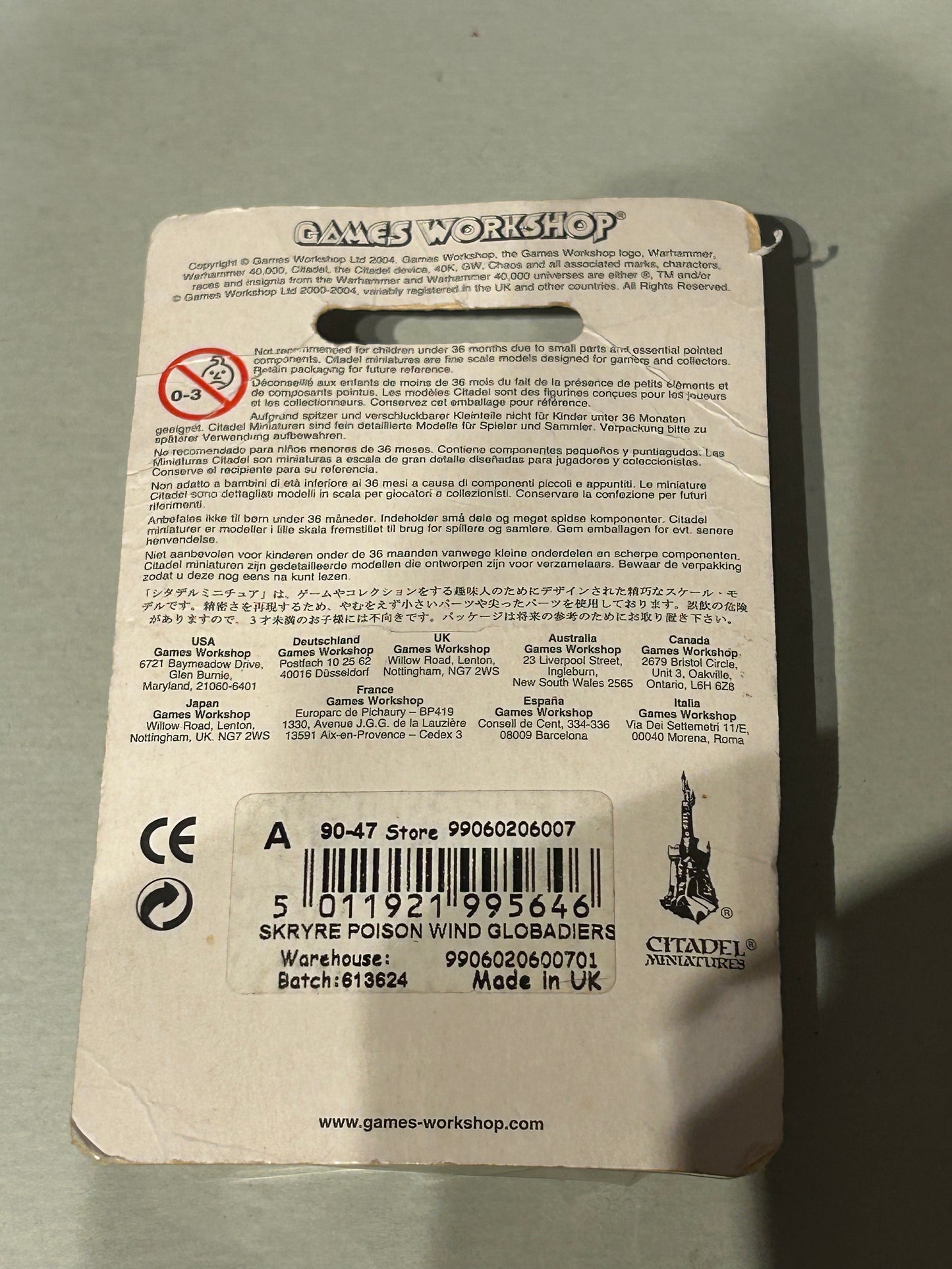 Warhammer fantasy skaven poisoned wind globadier sealed blister