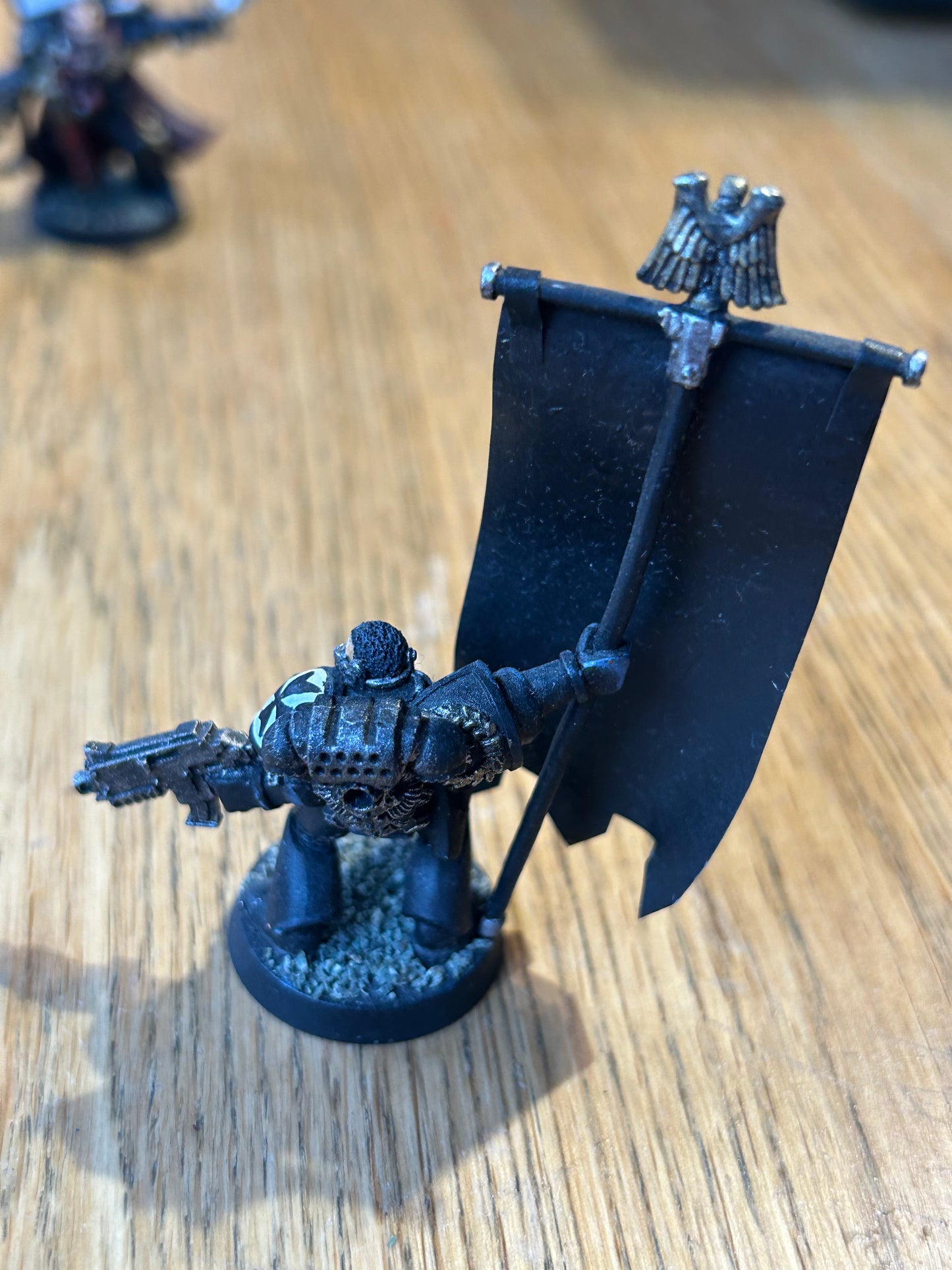 SPACE MARINE COMMAND STANDARD BEARER Metal Marines Army Warhammer 40K 1990s