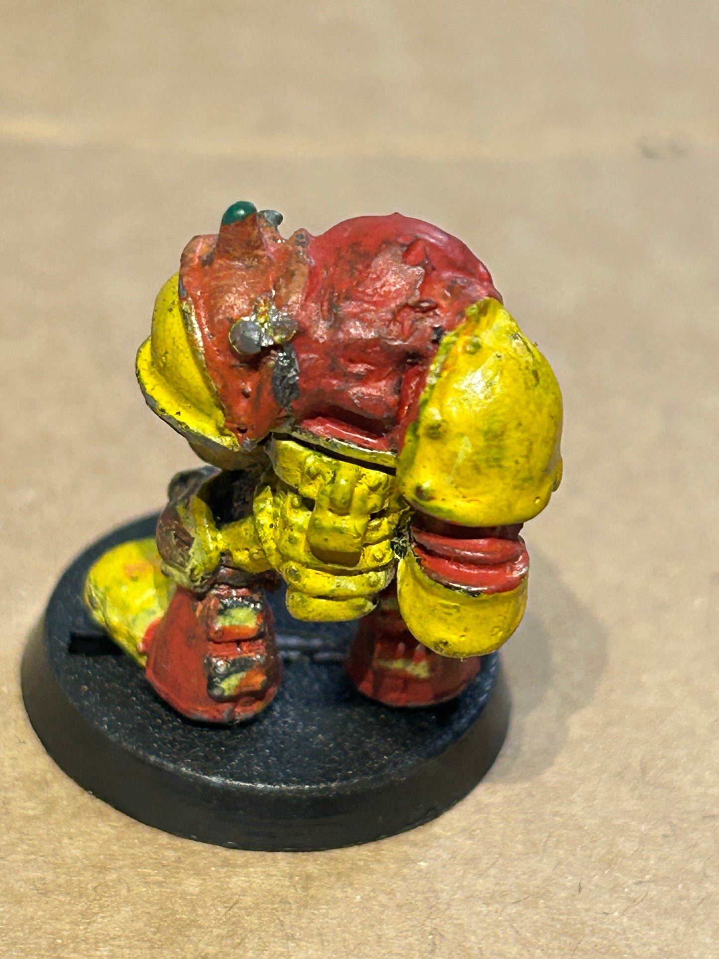 Warhammer 40k - Orks, Classic Rogue Trader, Ork Nob in Power Armour with plasma gun