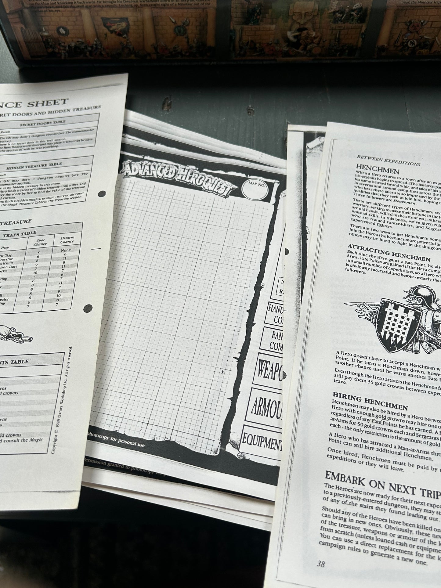 Advanced Heroquest Board Game complete