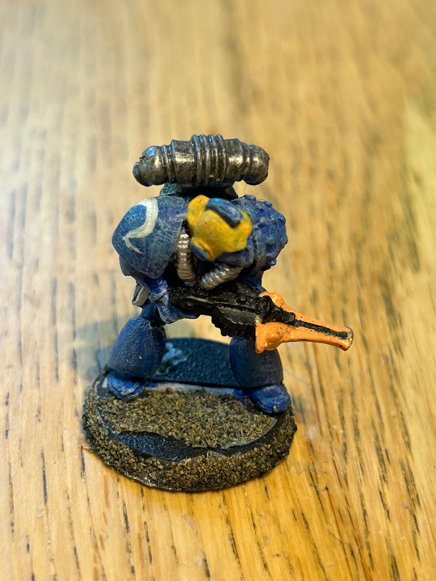 Rogue Trader Space Marine Brother Fielding Shuriken Catapult Citadel Metal