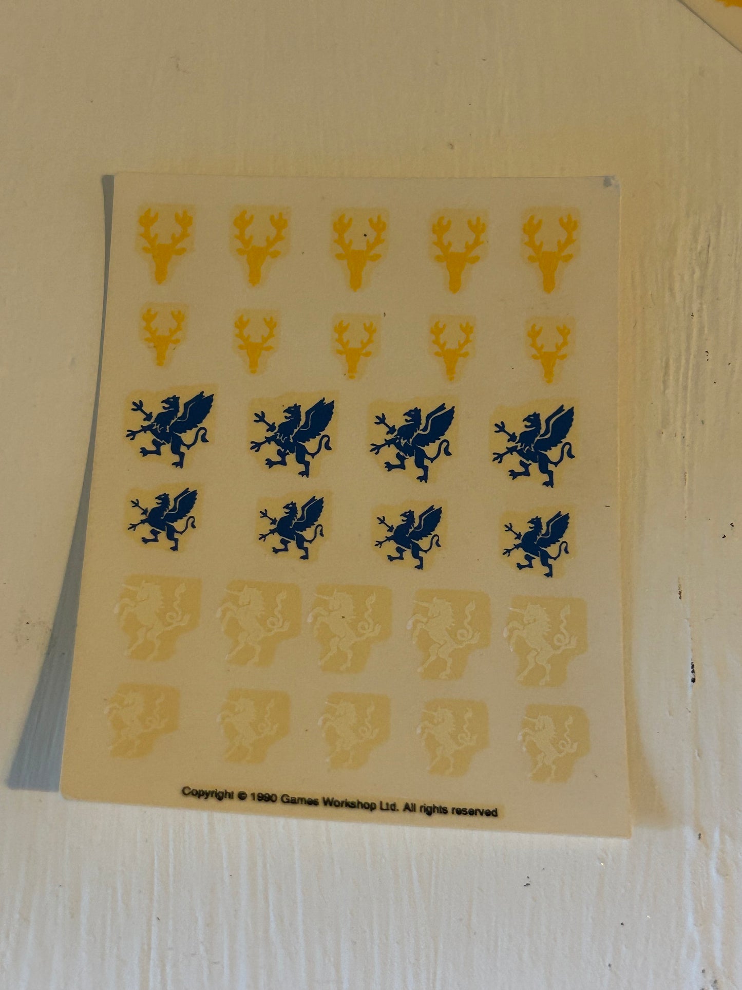 Warhammer fantasy bretonnian 1990 transfer decal sheet (2 available)