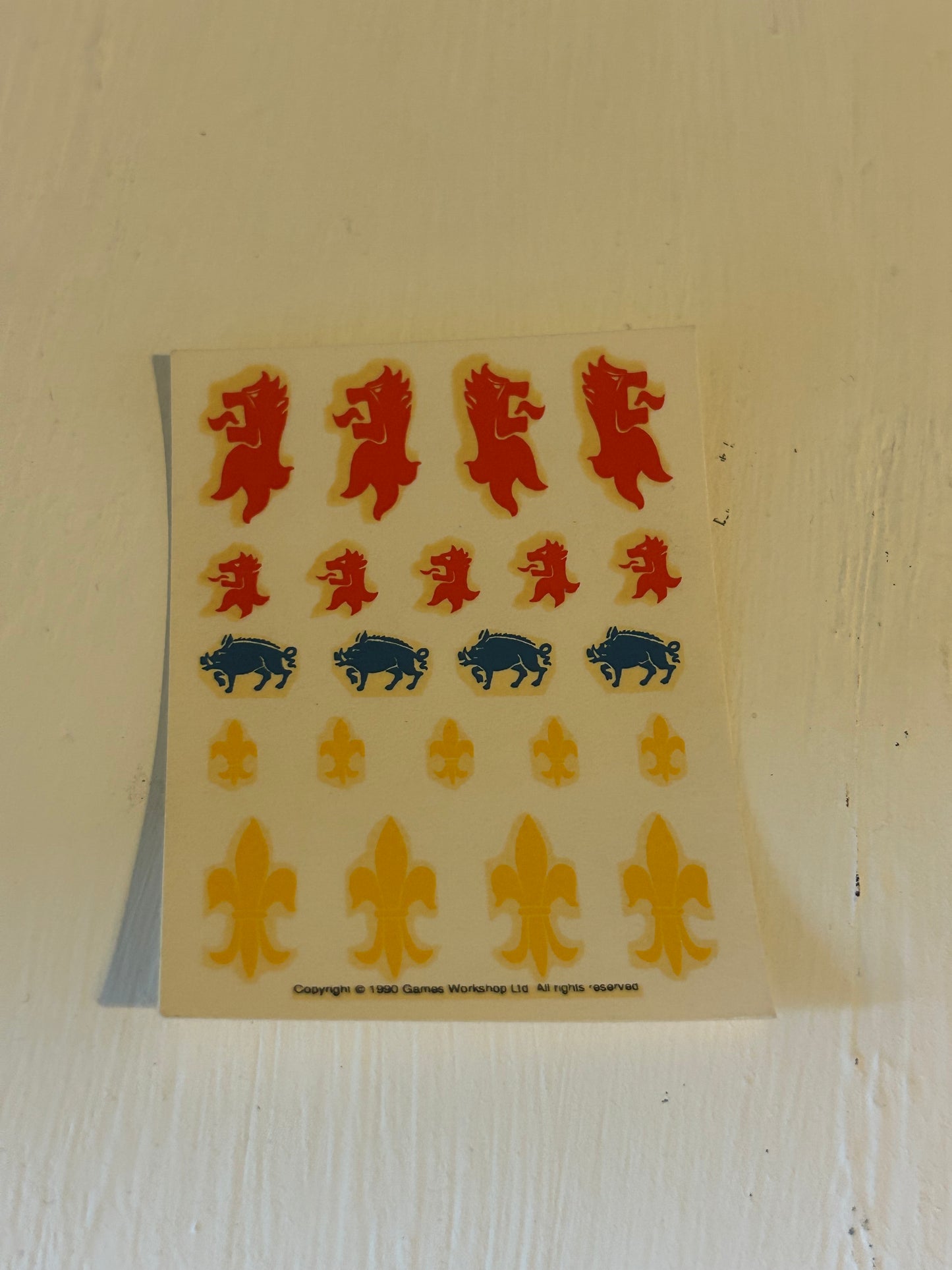 Warhammer fantasy bretonnian 1990 transfer decal sheet (4 available)