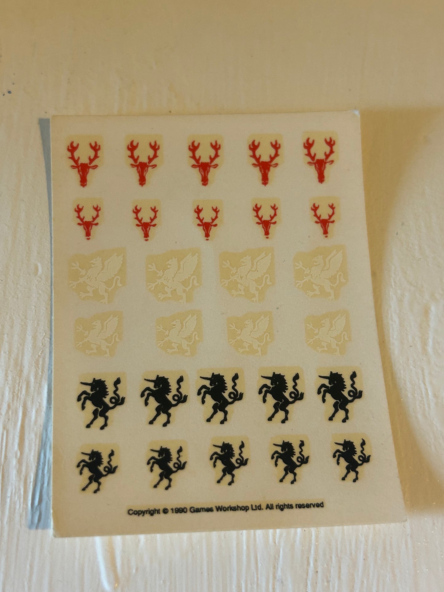 Warhammer fantasy bretonnian 1990 transfer decal sheet (2 available)
