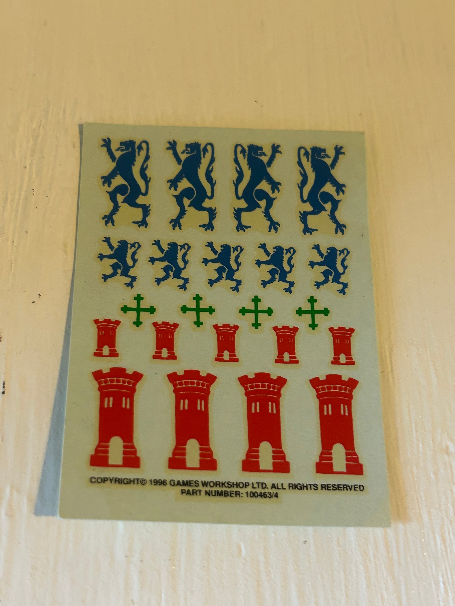 Warhammer fantasy bretonnian 1990 transfer decal sheet (5 available)