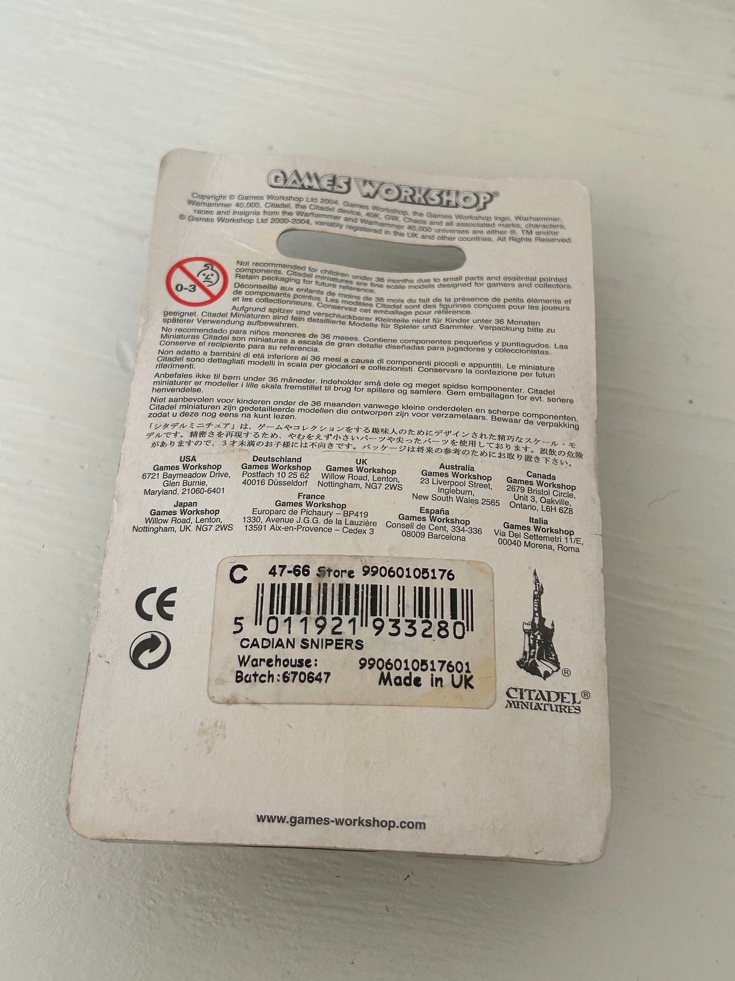 Warhammer 40k Cadian snipers blister (opened)