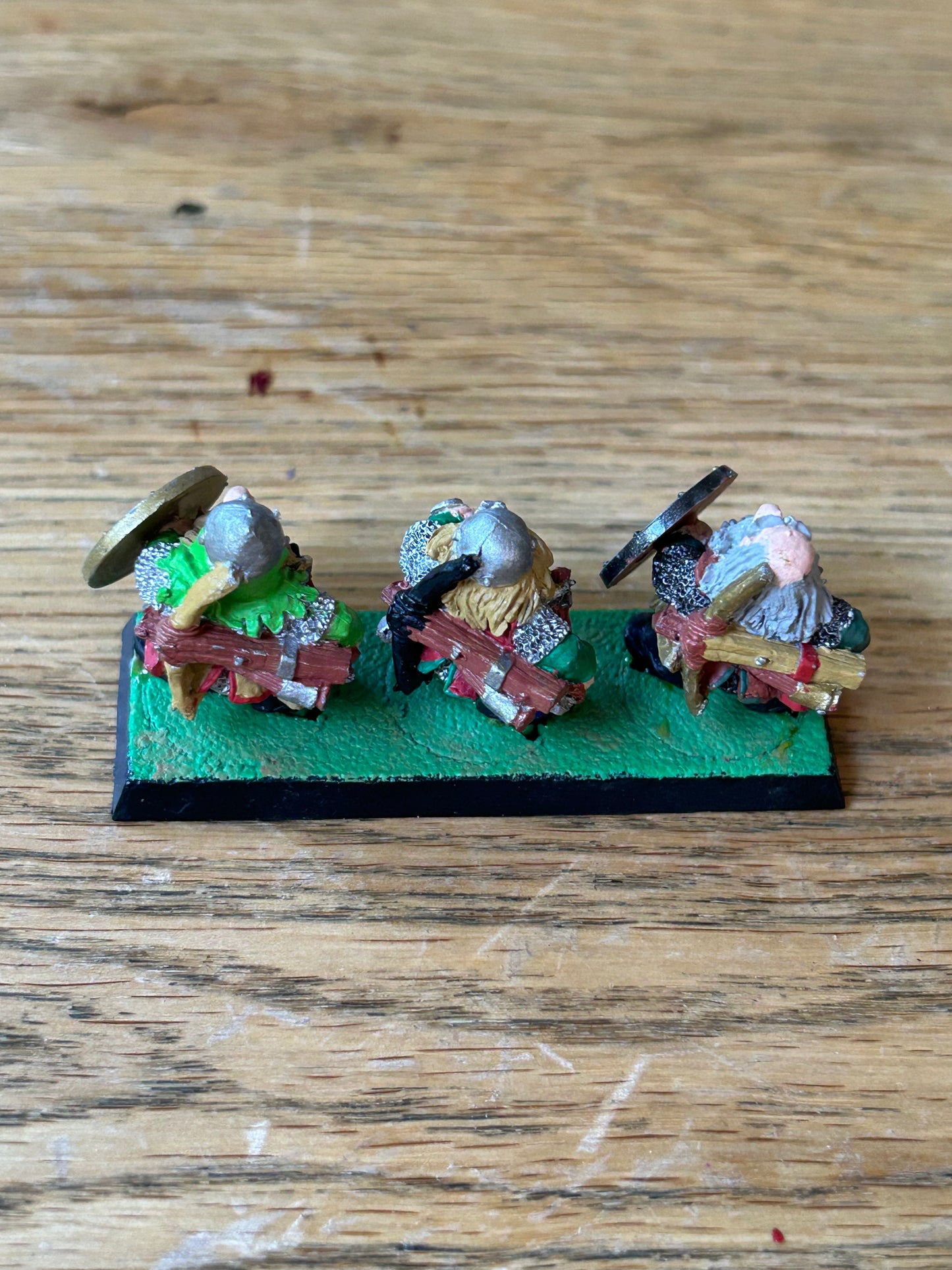 Warhammer fantasy dwarfs bugman’s rangers dwarf trooper x3 on regimental base