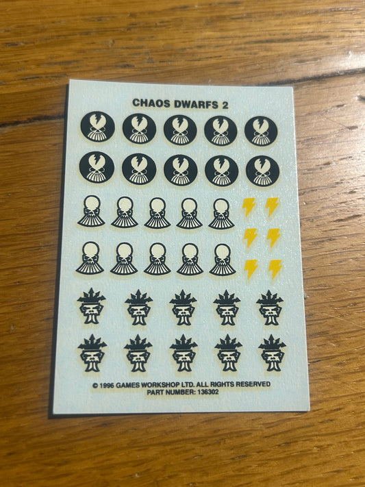 Chaos Dwarfs Transfer Sheet 2 Warhammer Old World Chaos Dwarf Games Workshop (4 available)