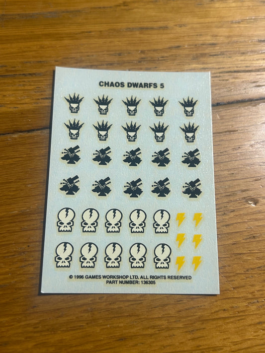 Chaos Dwarfs Transfer Sheet 5 Warhammer Old World Chaos Dwarf Games Workshop (5 available)