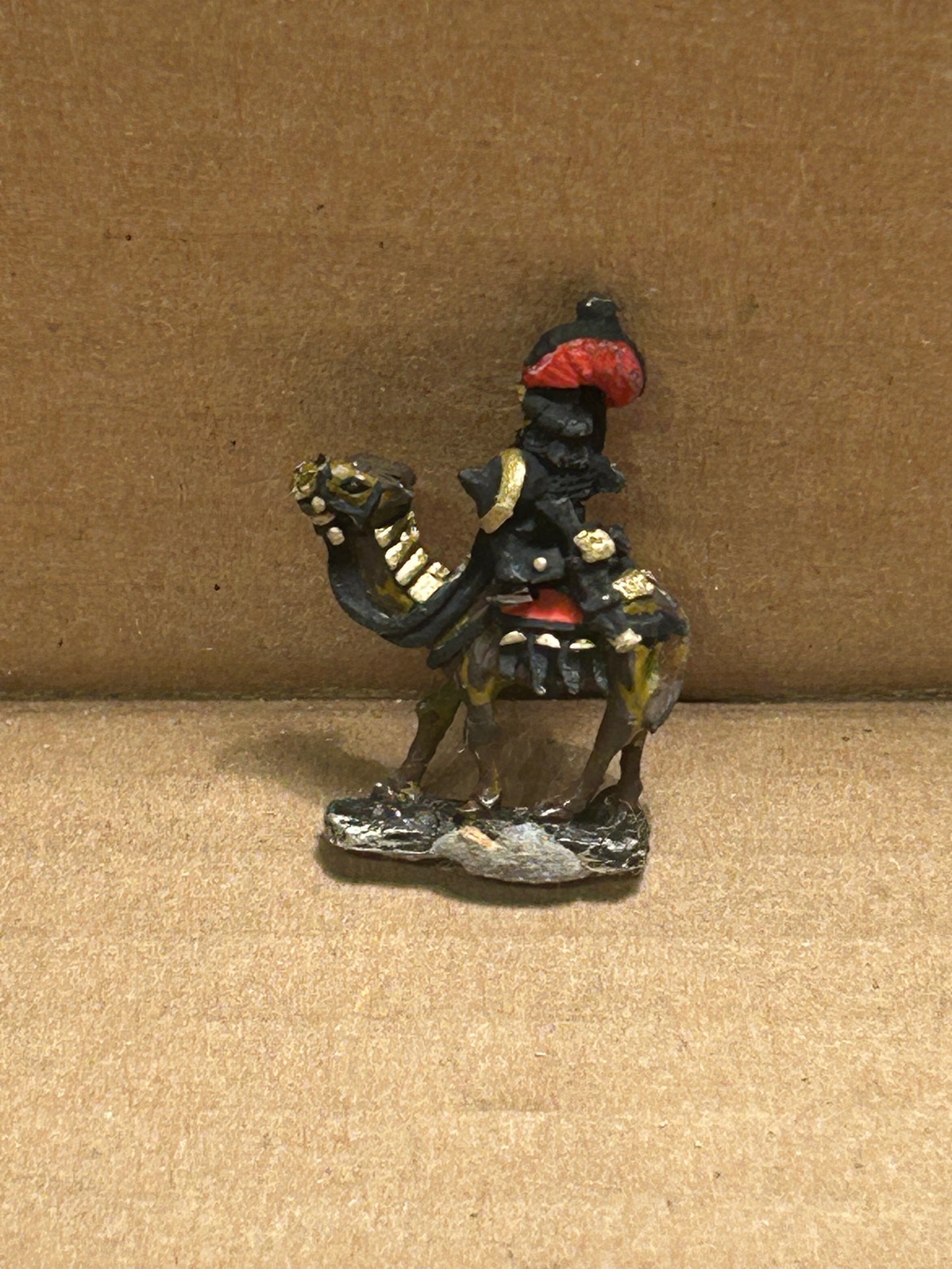 Araby Vizier camel Rider - 10mm - Warmaster - PAINTED (broken spear tip)