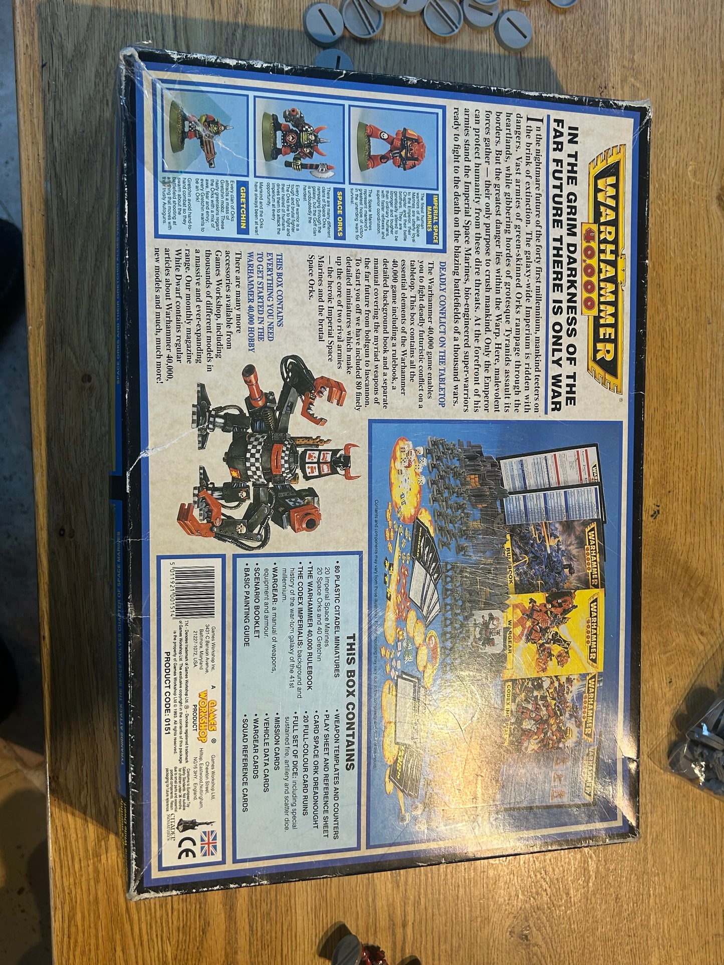 Warhammer 40k second edition box set 99% complete (missing one ruined building and 1 goff arm)