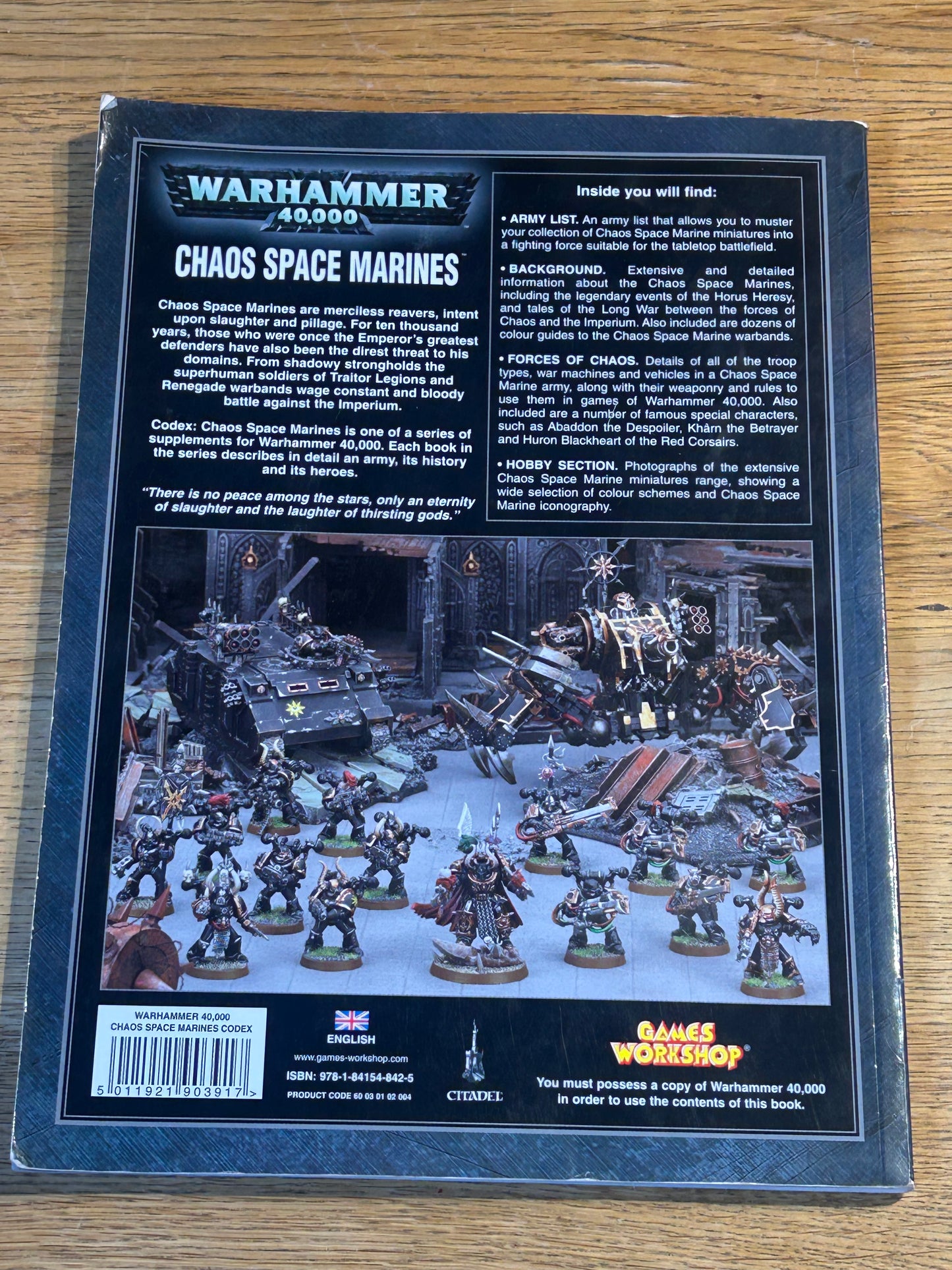 Warhammer 40k 4th Edition Chaos Space Marines Codex Army Book Games Workshop OOP