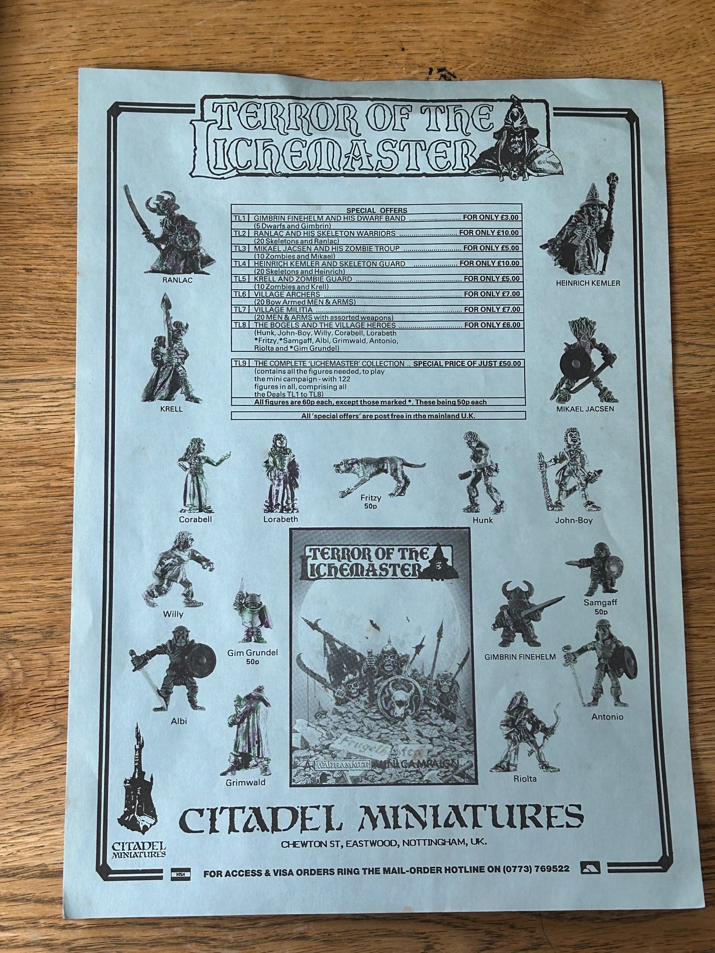Warhammer Terror Of The Lichemaster Village Pack 1986 Boxed Set inComplete