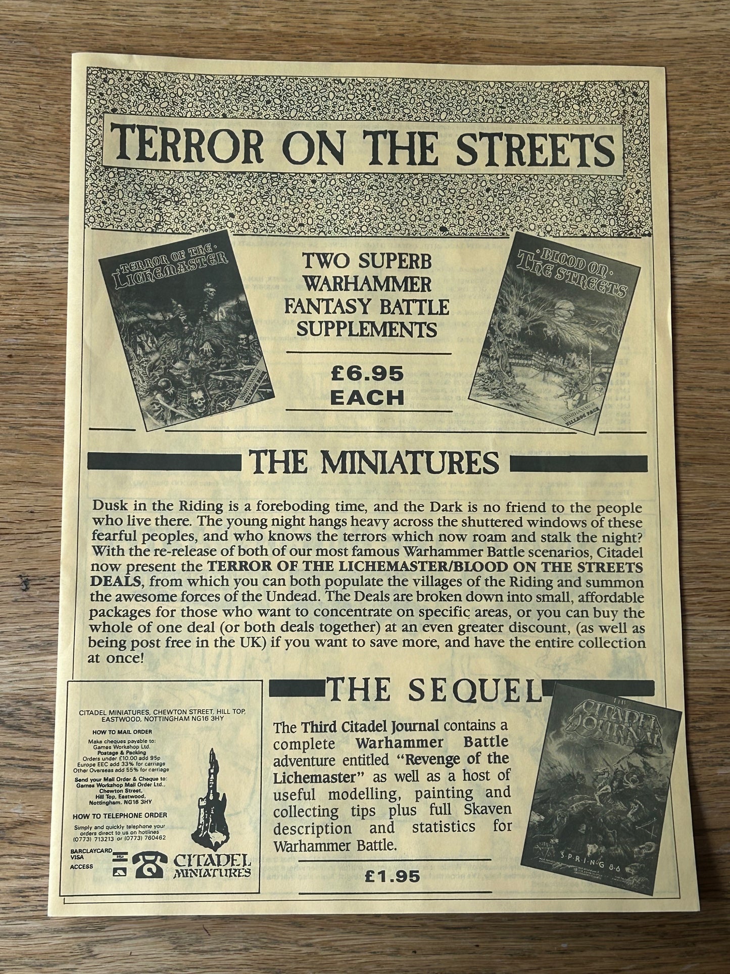 Warhammer Terror Of The Lichemaster Village Pack 1986 Boxed Set inComplete
