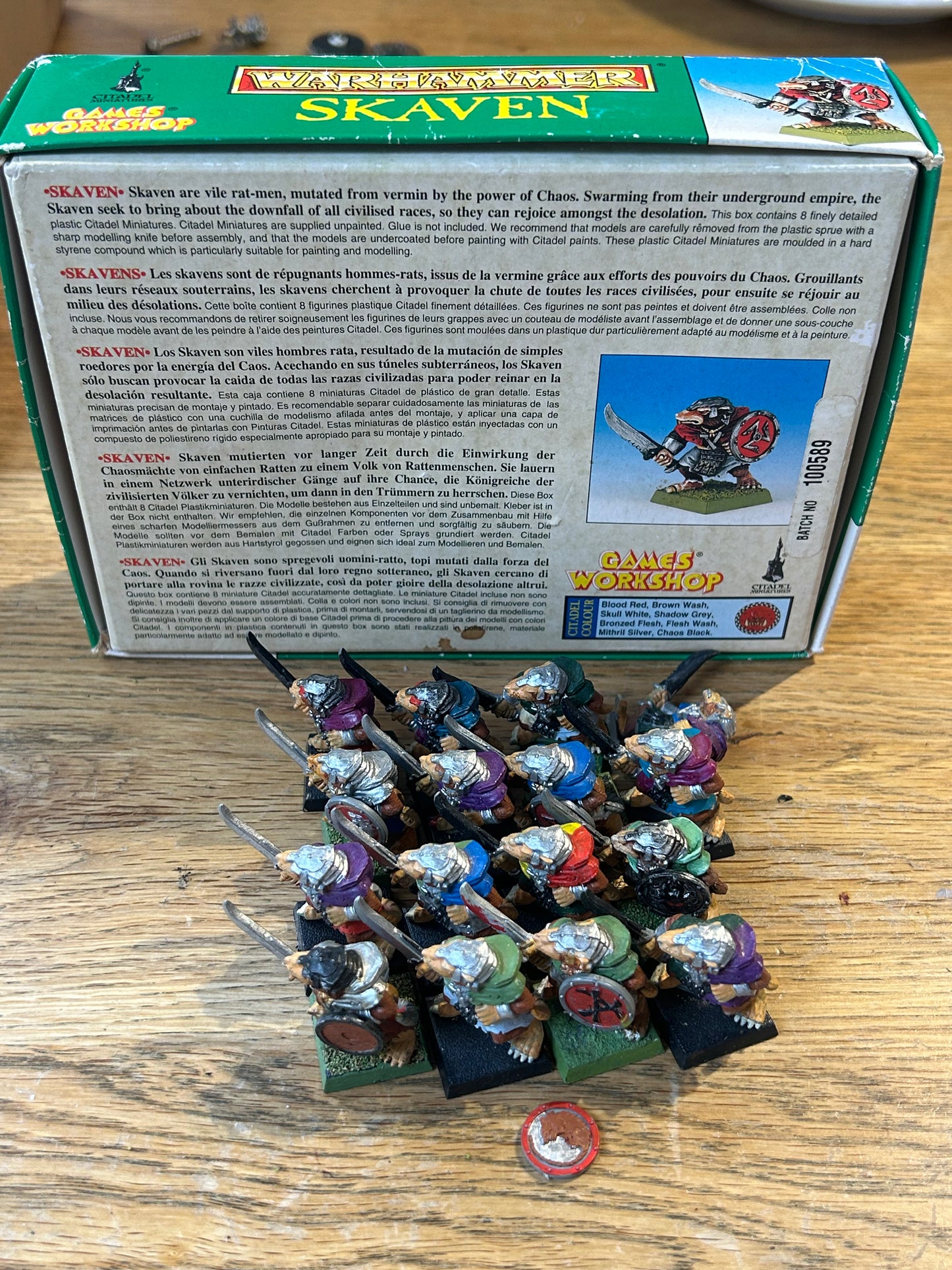 Warhammer fantasy skaven plastic monopose clanrats x16 with box (only 6 have shields and box has wear)