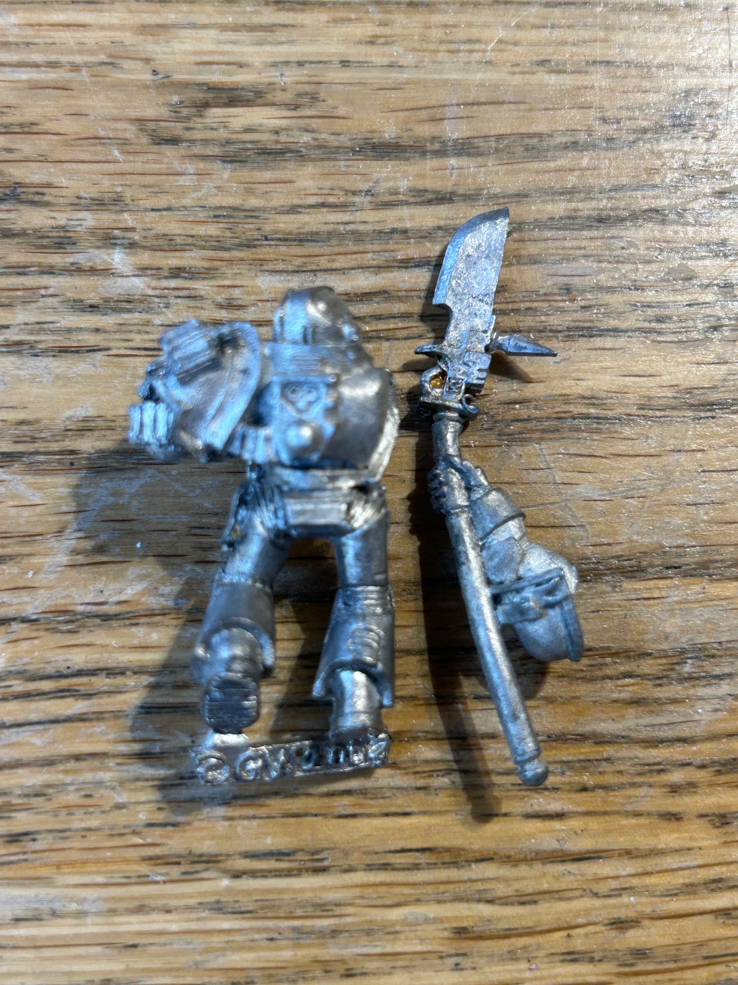 Warhammer 40k metal grey knight with spear and stormbolter