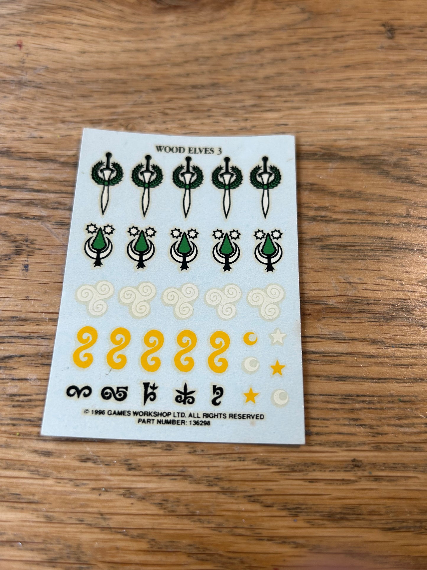 Warhammer Wood Elf Elves #3 Decal Transfers Sheet Games Workshop Shield Emblems (2 available)