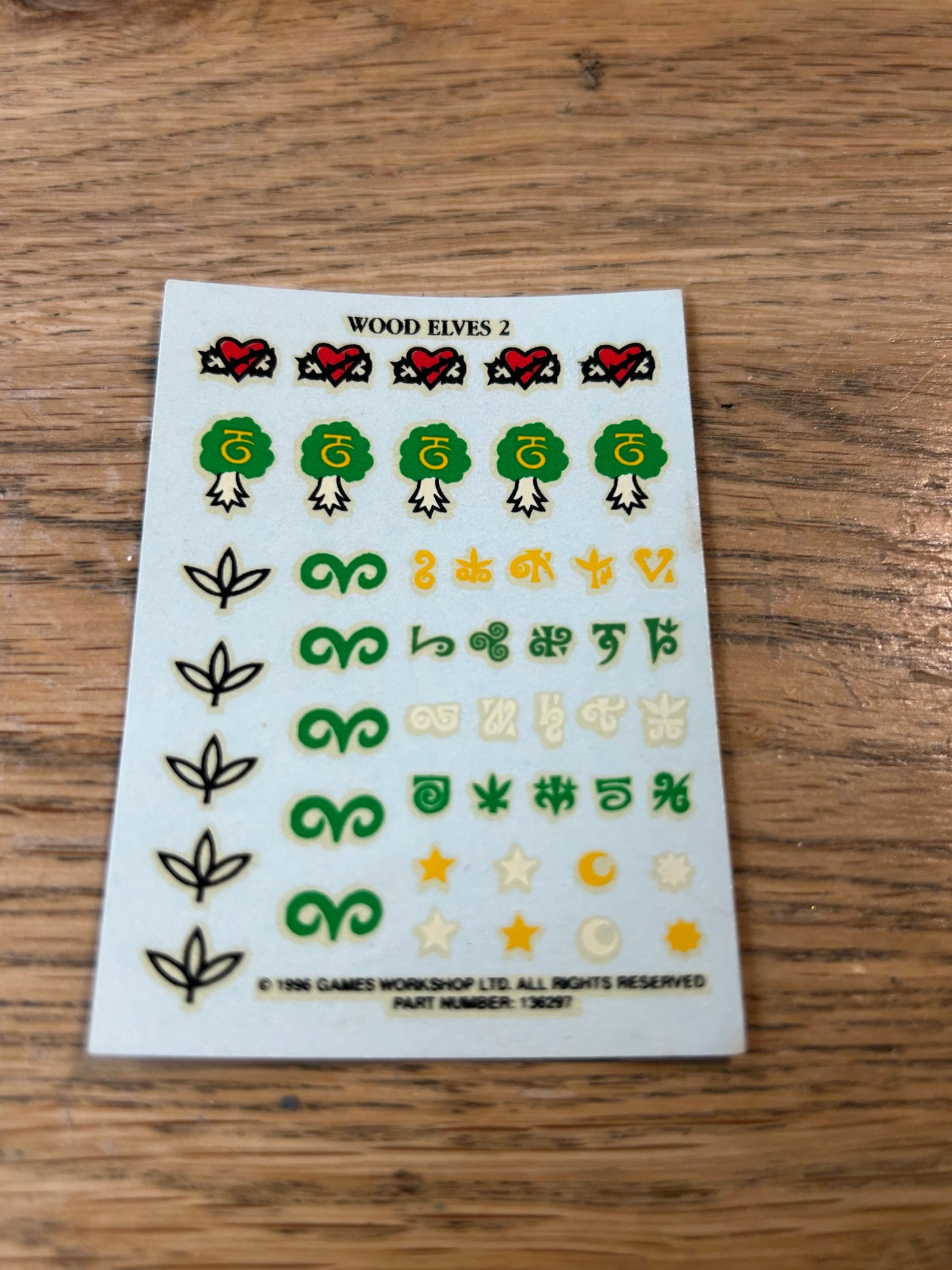 Warhammer Wood Elf Elves #2 Decal Transfers Sheet Games Workshop Shield Emblems