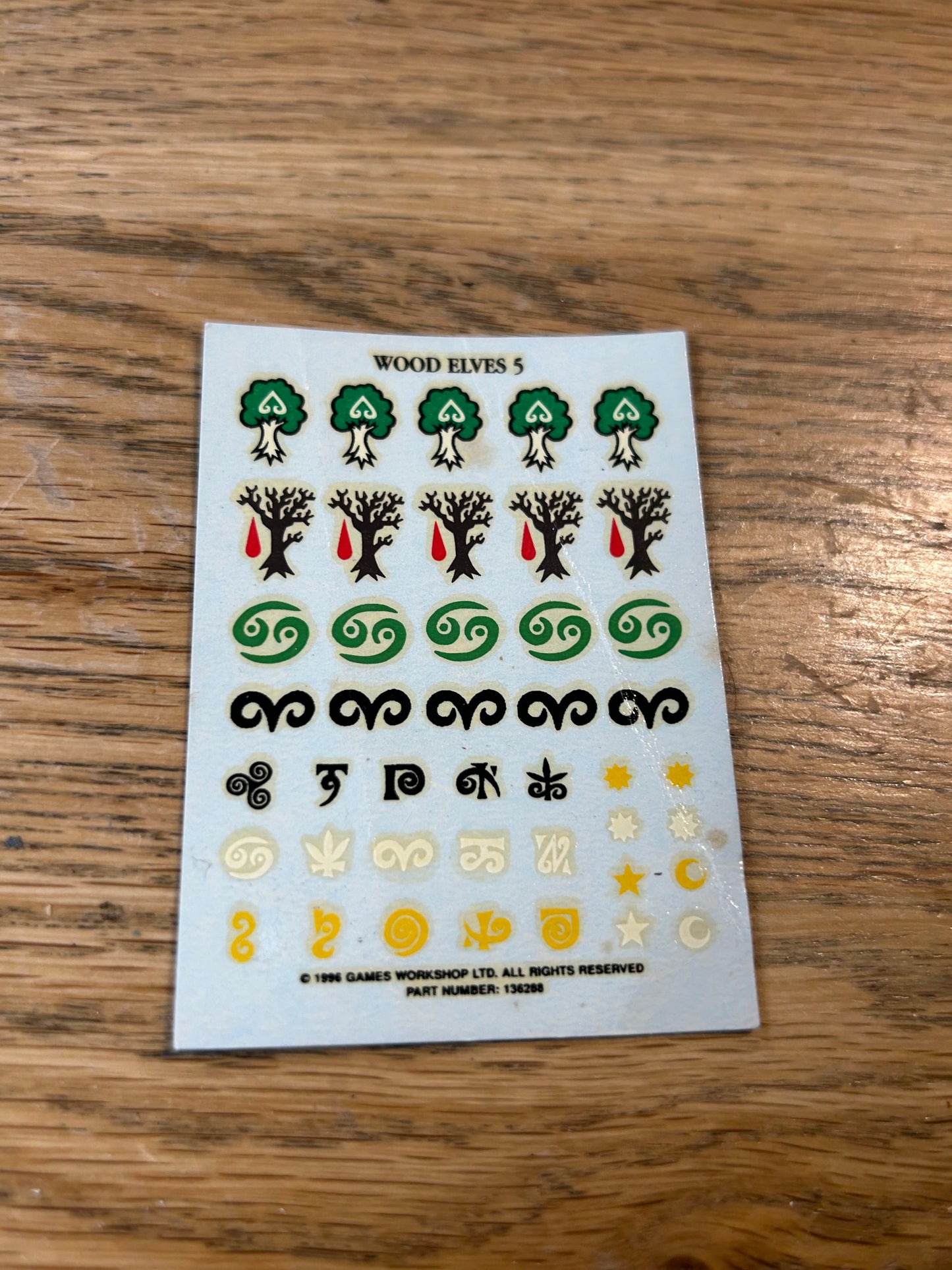 Warhammer Wood Elf Elves #5 Decal Transfers Sheet Games Workshop Shield Emblems
