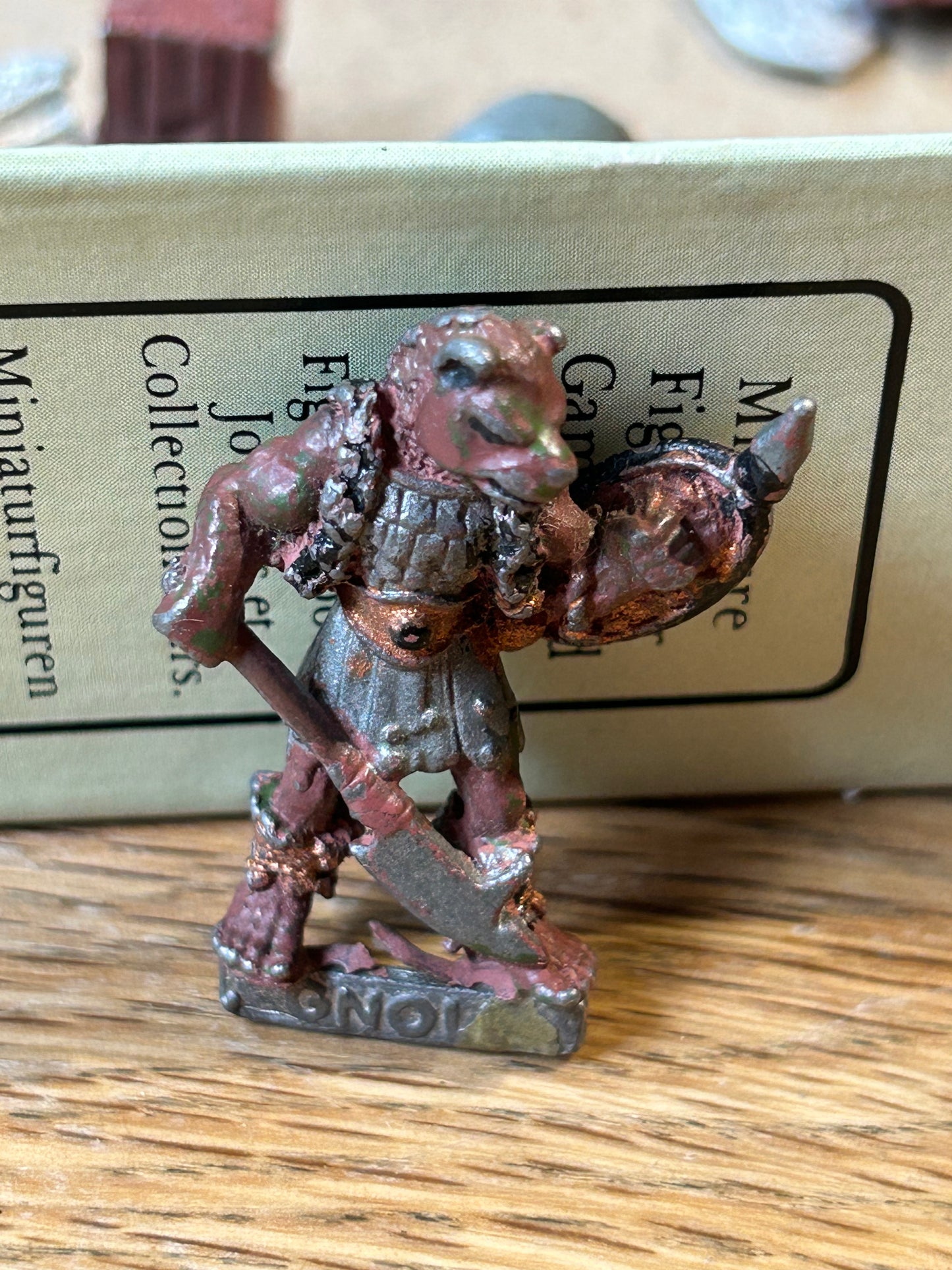 Games Workshop Citadel BDD02 Gnoll Warhammer Advanced Dungeons and Dragons 1985 (missing half his spear)