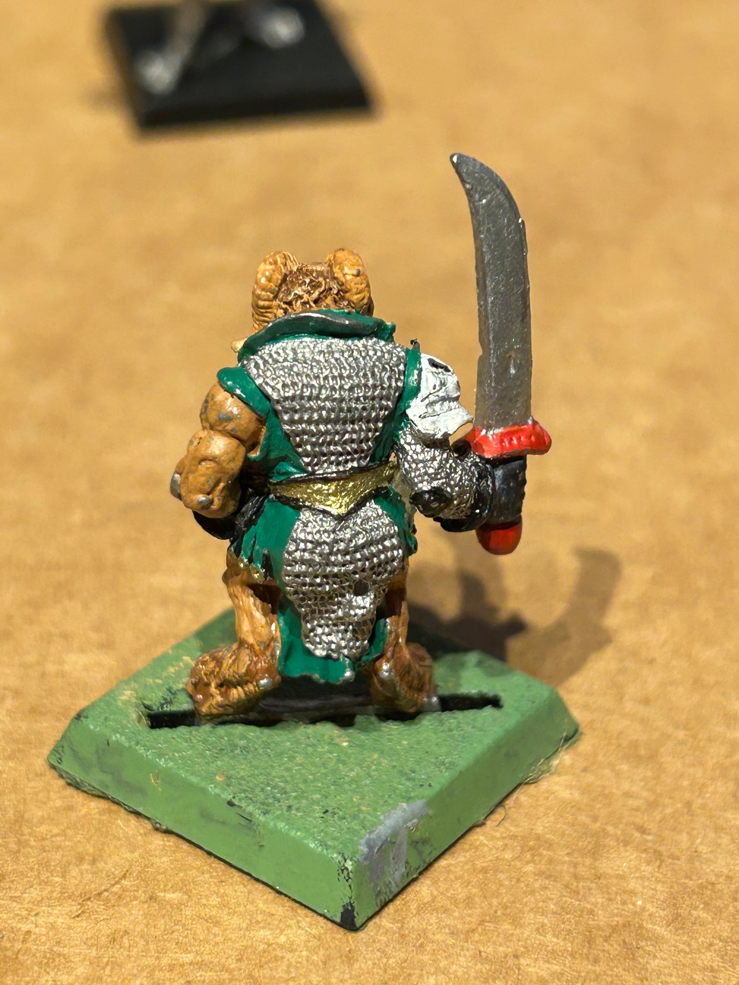 Realm Of Chaos Beastman with sword Bob Olley Metal Citadel 80s Beastmen warhammer fantasy