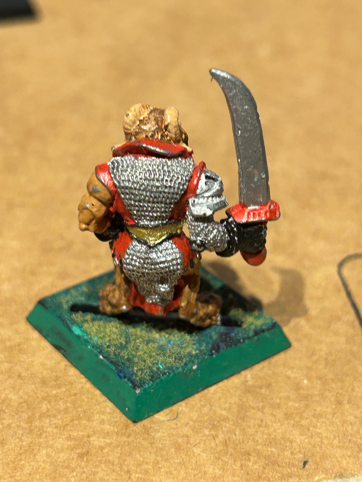 Realm Of Chaos Beastman with sword Bob Olley Metal Citadel 80s Beastmen warhammer fantasy