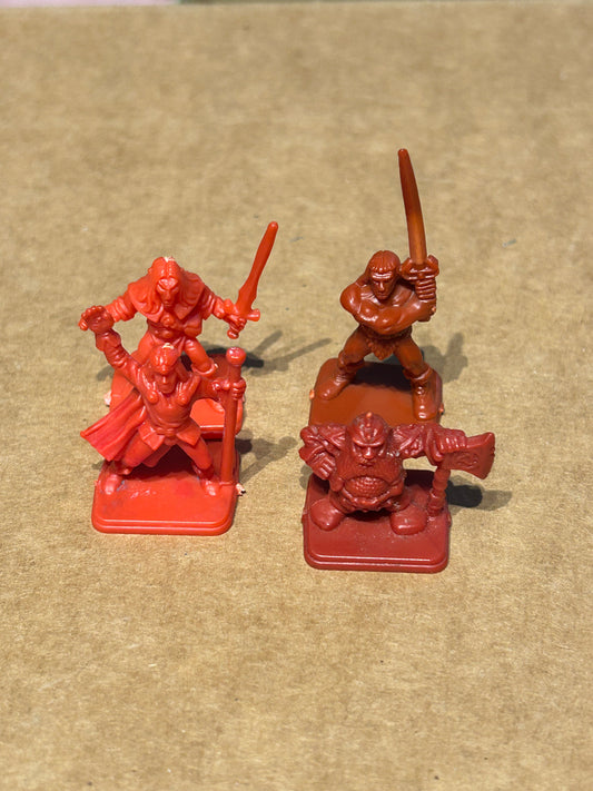 Heroquest heroes set dwarf, wizard, barbarian and elf