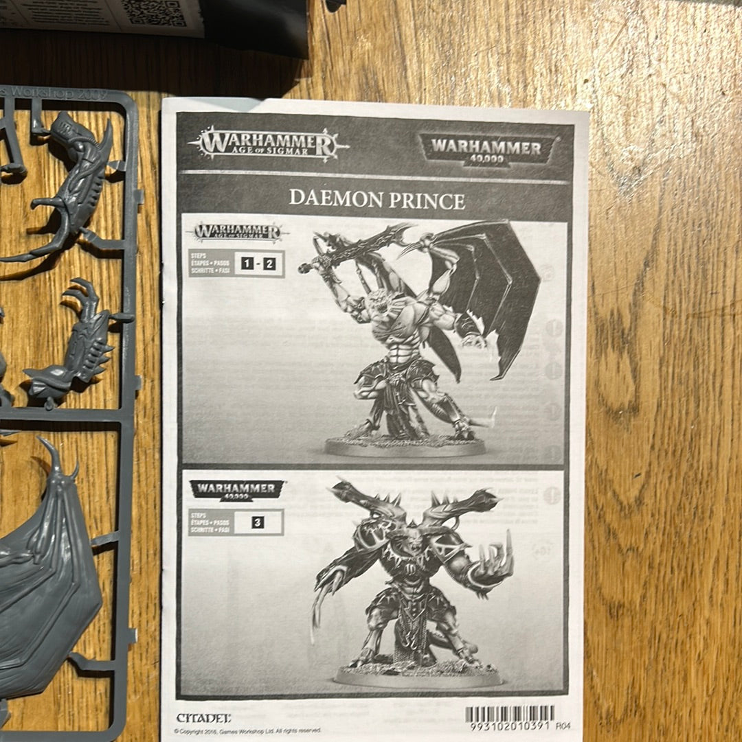 Warhammer 40k Daemon Prince Warhammer fantasy Brand New in opened Box (box has a little square cut out)