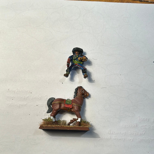 Warhammer 40k Imperial Guard Attilan Rough rider missing lance arm and has replacement plastic imperial guard bolt pistol arm