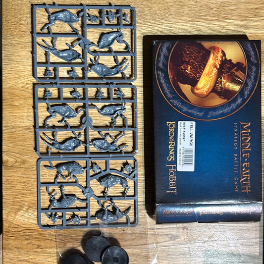 Middle earth strategy battle game warhammer Fell Wargs box new on Sprue