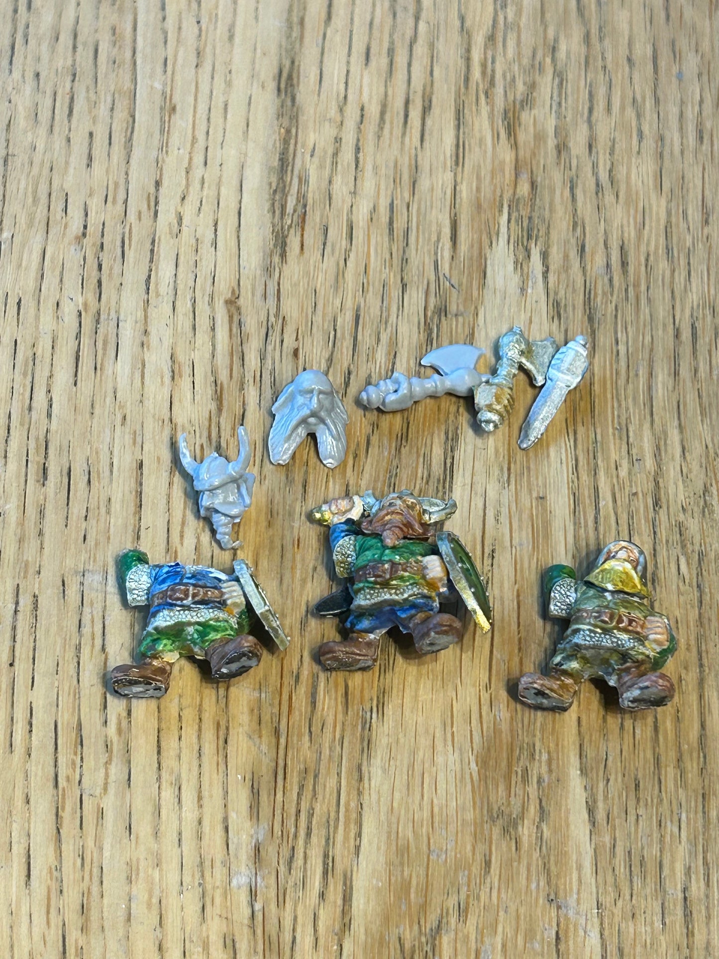 Warhammer fantasy GW Citadel Warhammer WFB PsychoStyrene Dwarves x3 assembled Long OOP Oldhammer