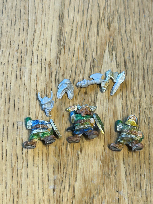 Warhammer fantasy GW Citadel Warhammer WFB PsychoStyrene Dwarves x3 assembled Long OOP Oldhammer