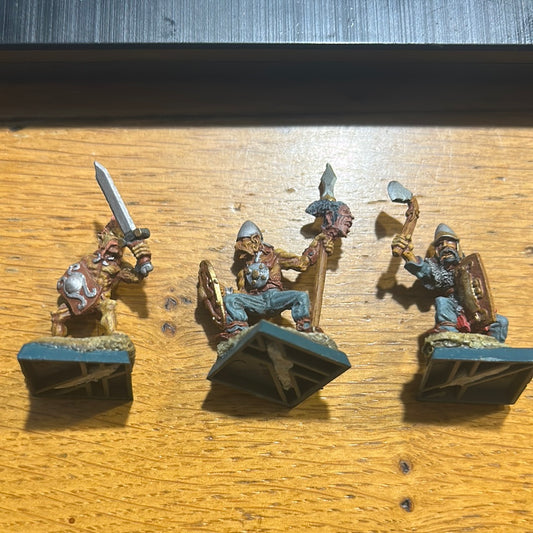 Three Celtic warriors perfect for historical wargaming or frostgrave