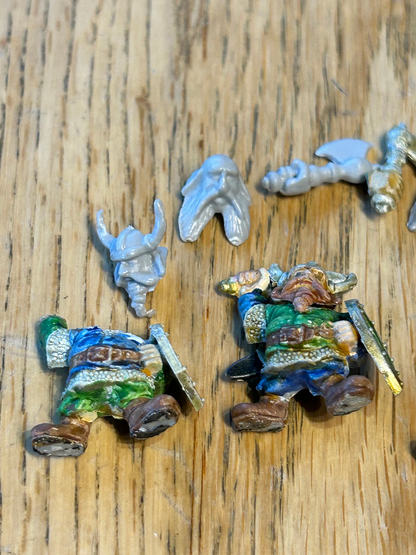 Warhammer fantasy GW Citadel Warhammer WFB PsychoStyrene Dwarves x3 assembled Long OOP Oldhammer