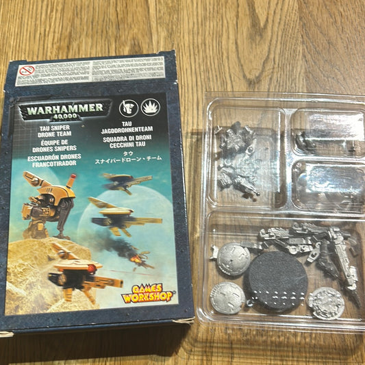 Tau Empire Sniper Drone Team Metal Warhammer 40K  opened box