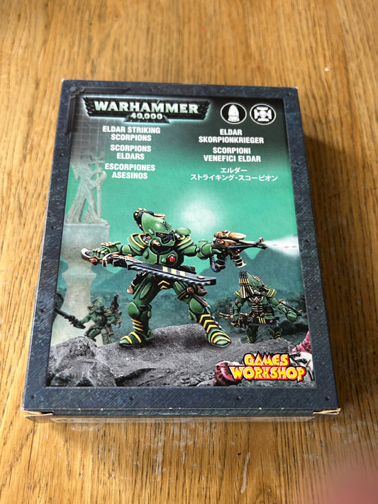 Games Workshop Warhammer 40k Eldar Aeldari Striking Scorpions Metal Miniature X6 opened box