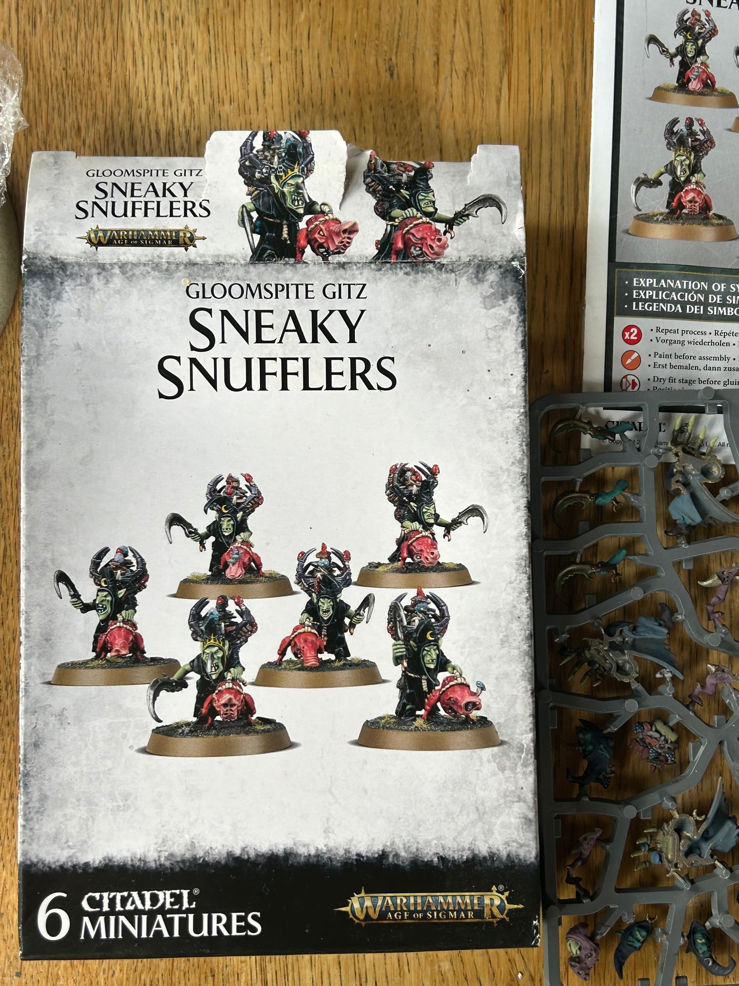 Warhammer Age of Sigmar Gloomspite Gitz Sneaky Snufflers painted on Sprue