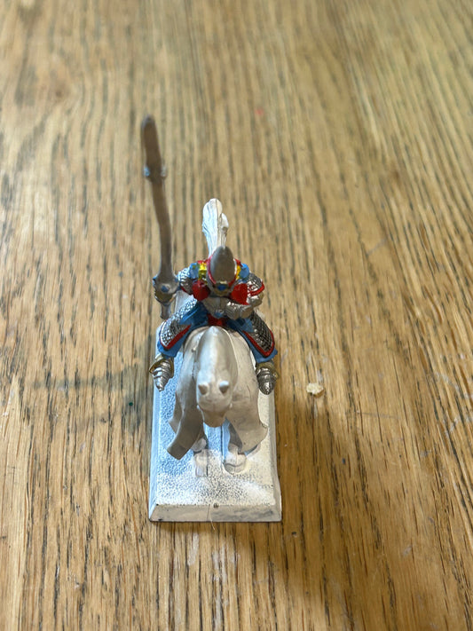 Warhammer Fantasy Old World High Elf silver helm on horse