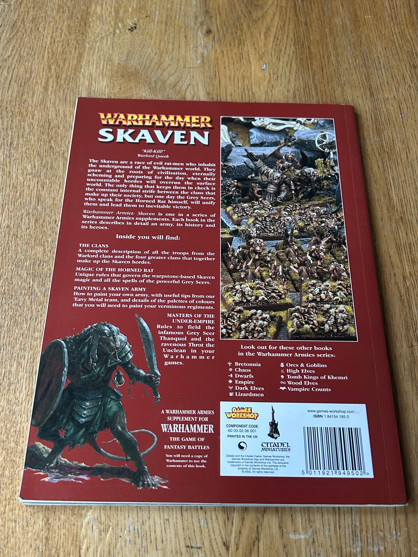 Warhammer fantasy - Skaven Armies Book - Games Workshop- 2002  6th edition