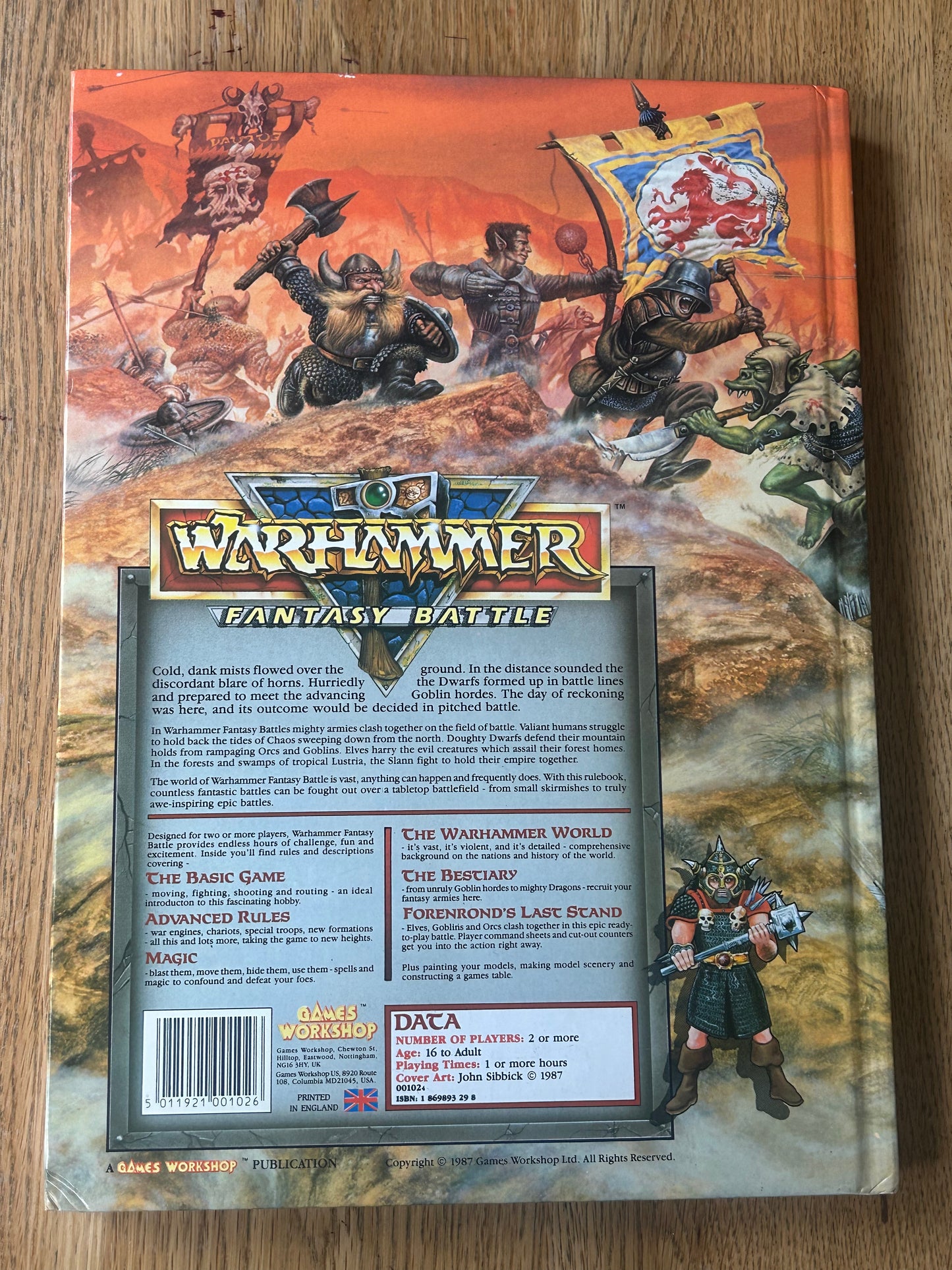 Warhammer Fantasy Battle 3rd Edition 1987 Rulebook Hardcover HB Third Book