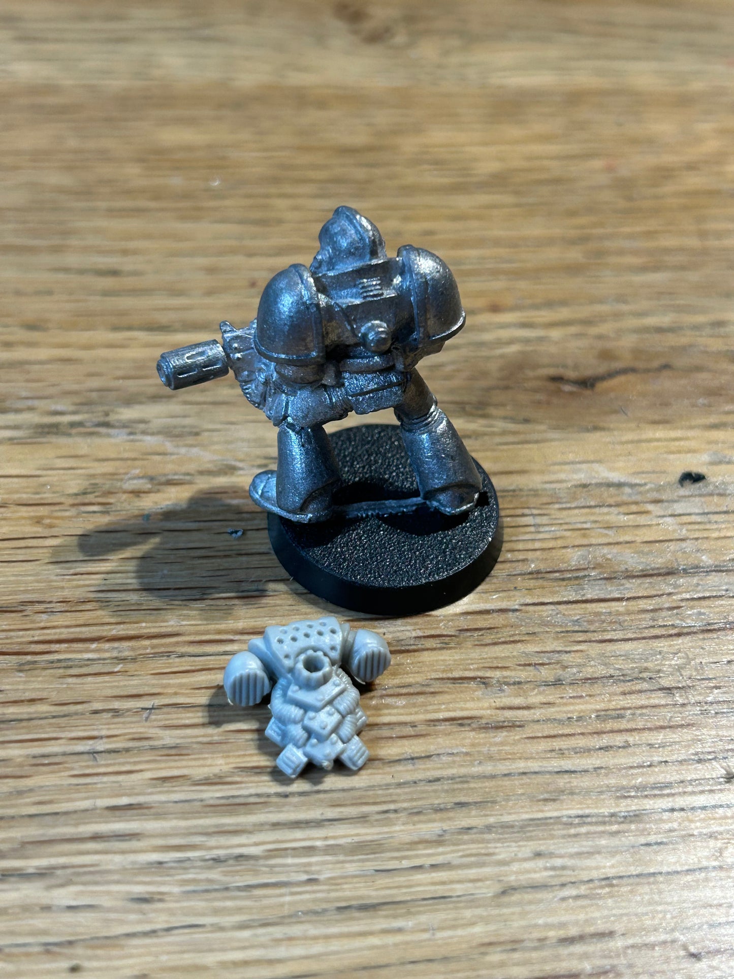 Warhammer 40k space marine with melta gun