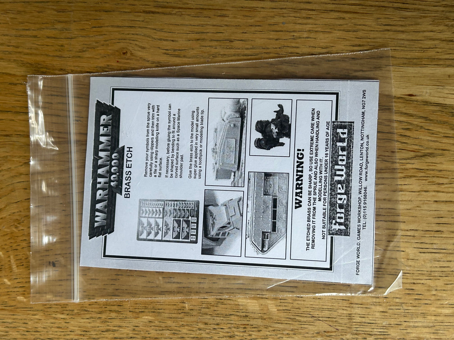 Warhammer 40k Forge world Red Scorpions Brass Etch Untouched sheet